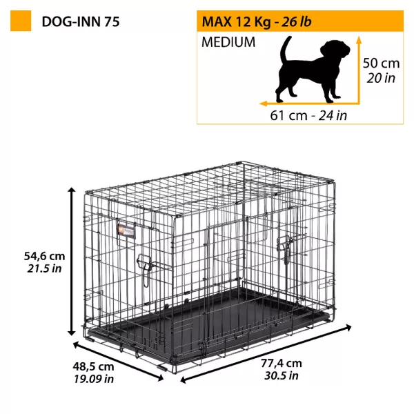 Ferplast  DOG-INN 75 összecsukható fém box kutyáknak