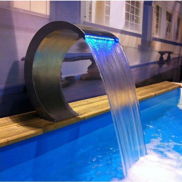 Mamba vízeséselem rozsdamentes acél LED világítással 54 x 30 x 32 cm