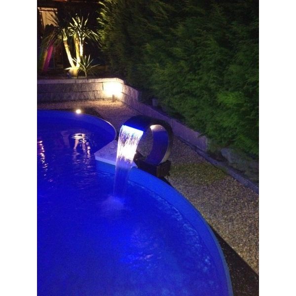 Mamba vízeséselem rozsdamentes acél LED világítással 54 x 30 x 32 cm