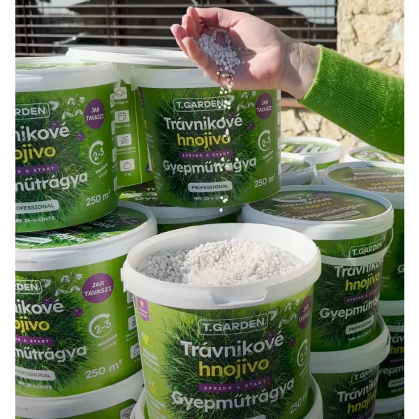 T.GARDEN 5kg gyepműtrágya Spring & Start tavaszi gyeptrágya NPK 25-6-10 - 250m2-re