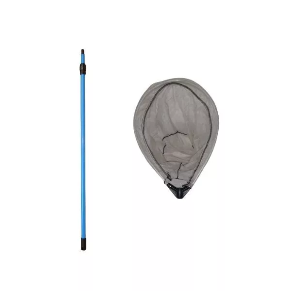 Tavi háló fej ovál  Fehér sűrű teleszkópos nyéllel