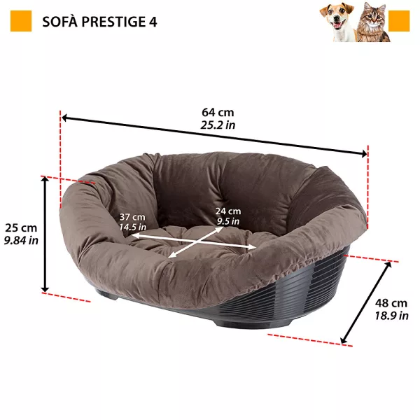 Ferplast Sofa Prestige 4 szürke párna fekhellyel
