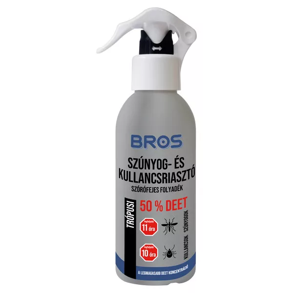 Bros Szúnyog és Kullancsriasztó trópusi, szórófejes 130ml (50% DEET) 12db/krt.