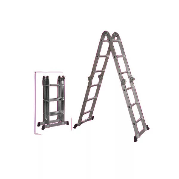 Csuklós 4 részes alumínium létra platformmal, multifunkciós - 4 x 3 fokos