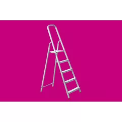 Háztartási alumínium létra - 5 + 1 fokos