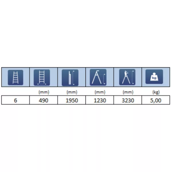 Háztartási alumínium létra - 5 + 1 fokos