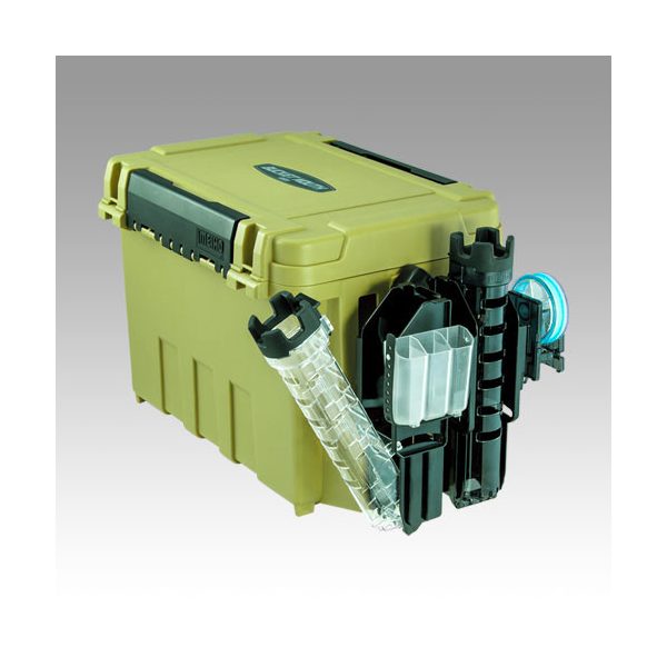 Meiho Bucket Mouth BM-9000 műanyag horgász láda Khaki