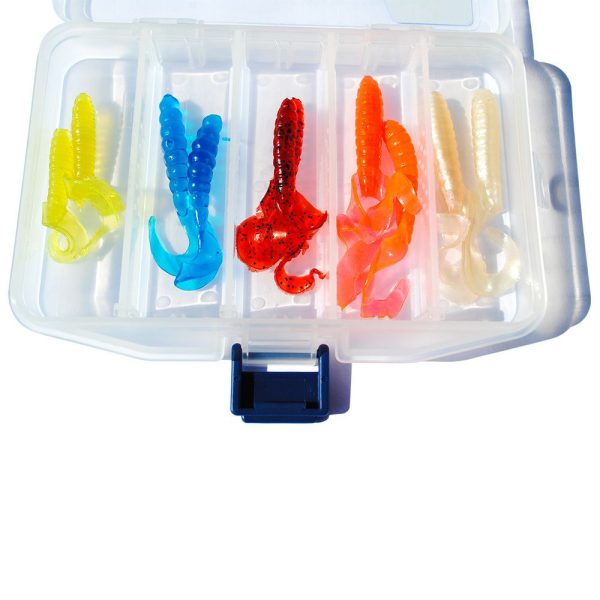 Meiho SFC Lure Case F  műanyag horgász doboz ajándék twisterrekkel