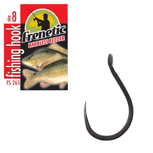 Frenetic FS270 fekete szakállmentes barbless lapkás feeder horog 8