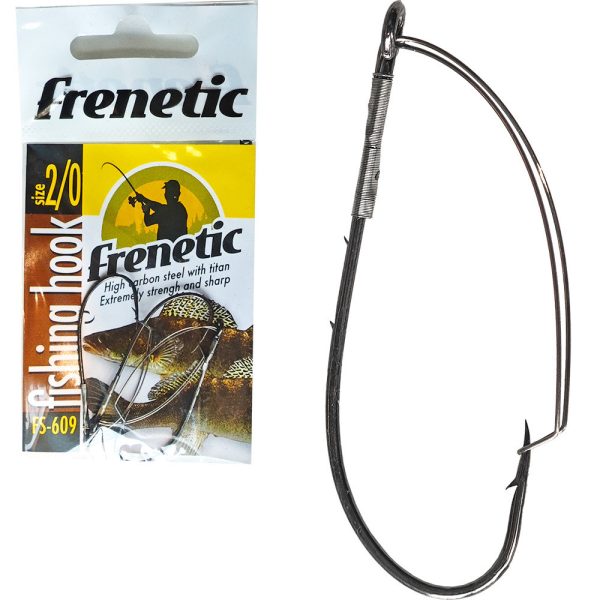 Frenetic horog FS609 black nikkel bokorugrú akadásmentes horog 2/0