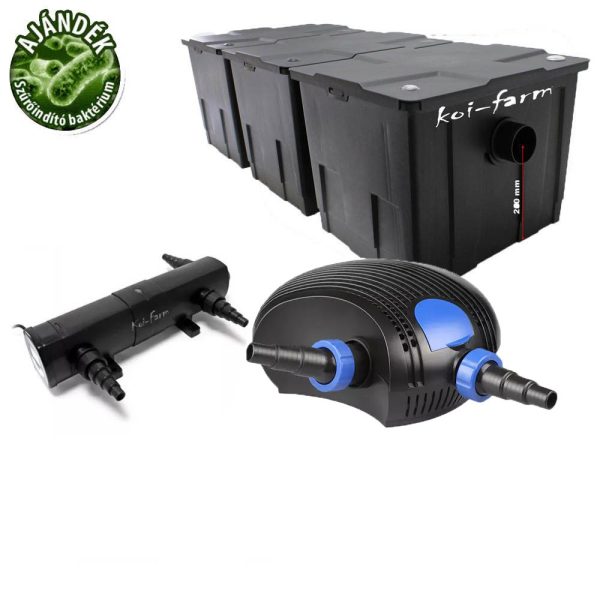SunSun  CBF-350C szűrő CFP-10000 szivattyú CUV-236 UV-C előszűrő 3 m tömlő + indító baktérium