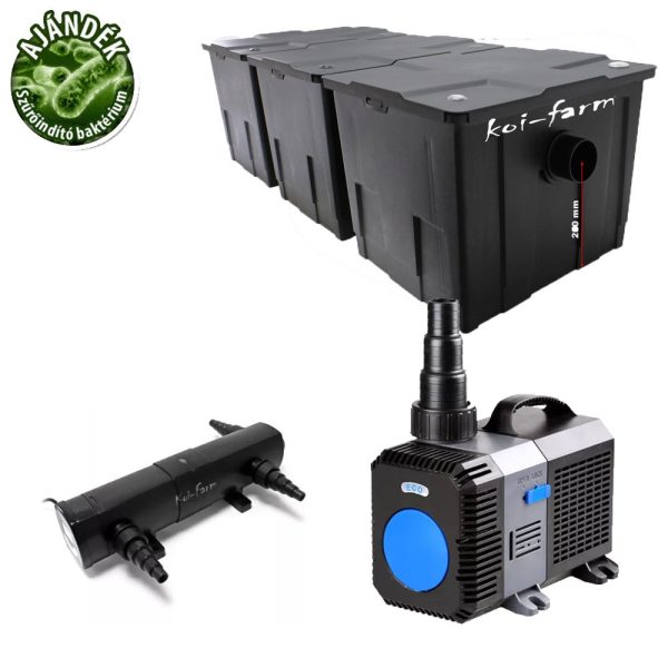 SunSun  CBF-350C szűrő CTP-8000 szivattyú CUV-236 UV-C előszűrő 3 m tömlő + indító baktérium