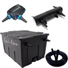   SunSun CBF-550 szűrő CTF-12000-B szivattyú CUV-224 UV-C előszűrő 3 m tömlő + indító baktérium