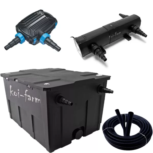 SunSun CBF-550 szűrő CTF-12000-B szivattyú CUV-224 UV-C előszűrő 3 m tömlő + indító baktérium