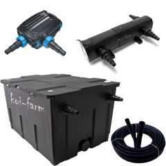   SunSun CBF-550 szűrő CTF-12000-B szivattyú CUV-236 UV-C előszűrő 3 m tömlő + indító baktérium