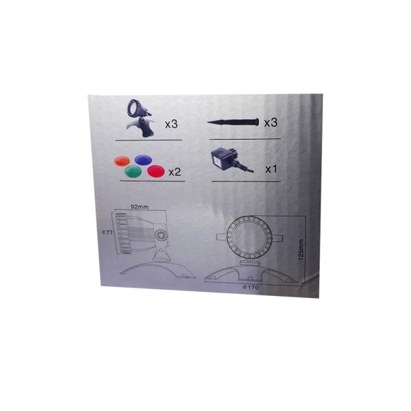 SunSun Grech CLD-302 tavi lámpa tóhoz, patakokhoz 3 x 1,2W 12V IP68