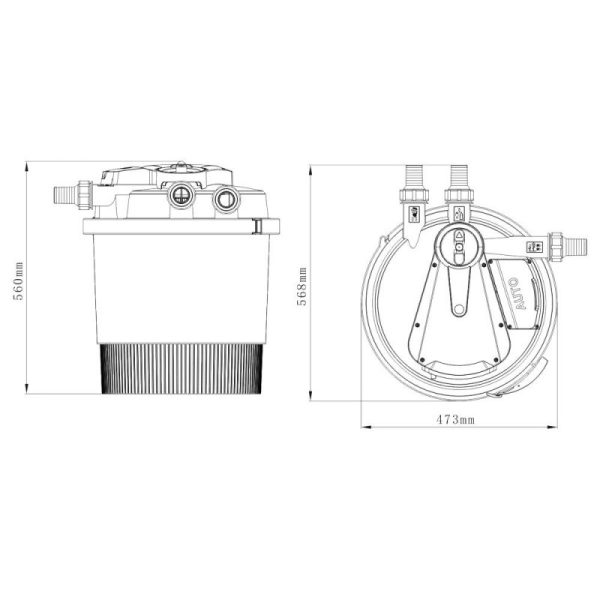 SunSun CPA-20000 nyomásszűrő - 36 W UVC lámpával