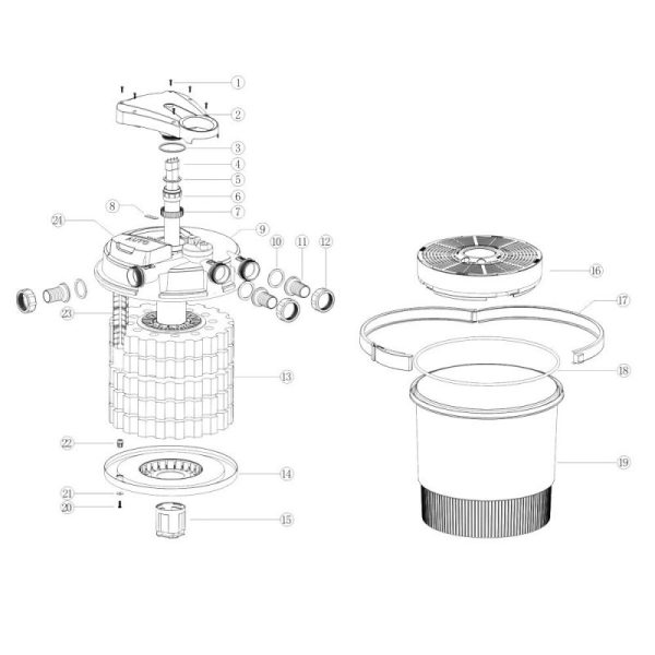 SunSun CPA-20000 nyomásszűrő - 36 W UVC lámpával