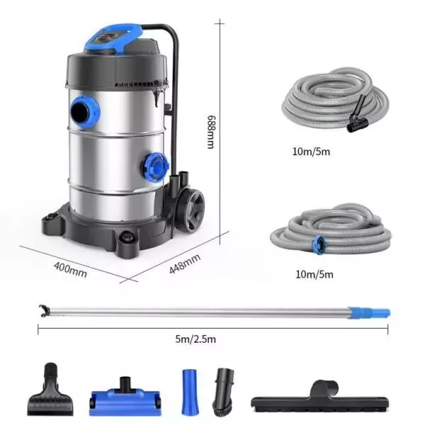 SunSun CPS-102 Tóporszívó – 1700 W, 8000 l/óra, 5 szívófejjel, 2,5 méter nyéllel