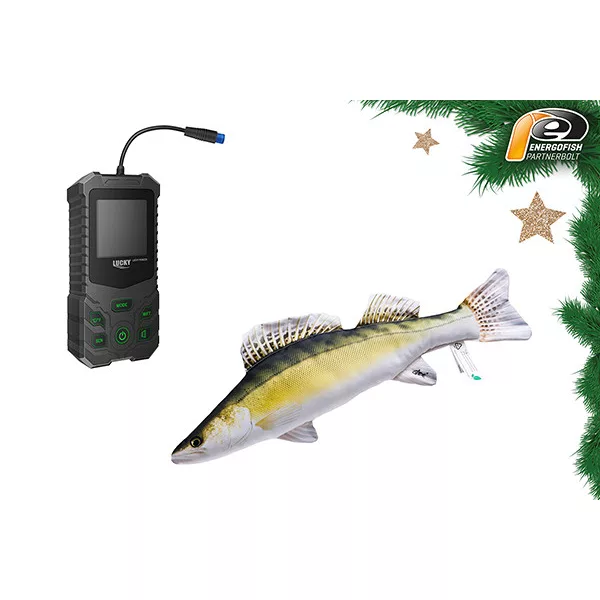 KARÁCSONYI LUCKY KÉZI HALRADAR AJÁNDÉK 50CM-ES SÜLLŐS PÁRNÁVAL