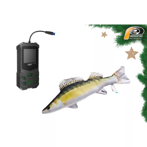 KARÁCSONYI LUCKY KÉZI HALRADAR AJÁNDÉK 50CM-ES SÜLLŐS PÁRNÁVAL