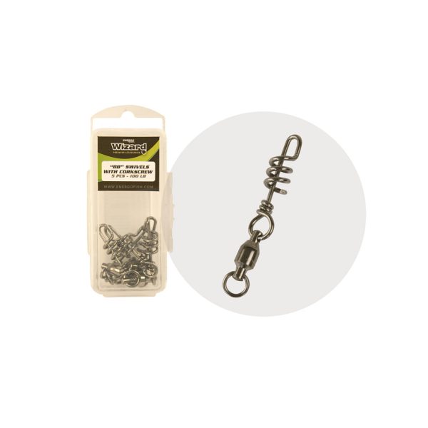 WIZARD CATFISH CSAPÁGYAS FORGÓ+SPIRÁL KAPOCS 100LB 5