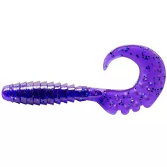   FISHUP_FANCY GRUB 2.5" (10PCS.), #060 - DARK VIOLET/PEACOCK & SILVER