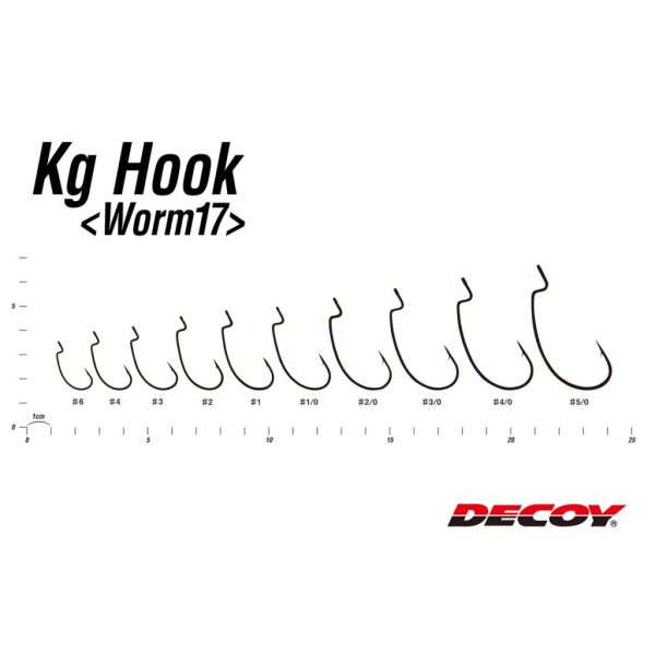 DECOY WORM17 KG HOOK #2/0 NS BLACK 8PCS/BAG