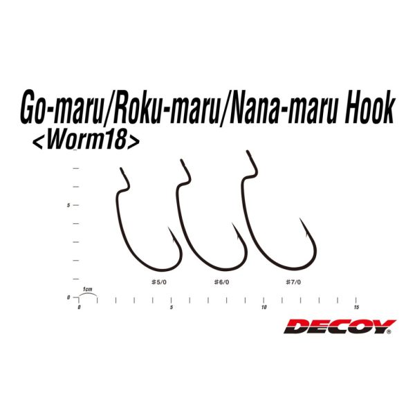 DECOY WORM18 7/0 HOOK #7/0 NS BLACK 3PCS/BAG