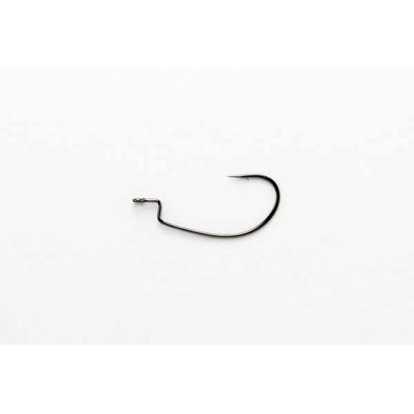 DECOY WORM25 KG HOOK WIDE #1/0 NS BLACK 8PCS/BAG