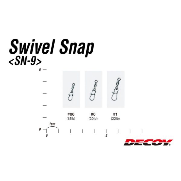 DECOY SN-9 SWIVEL SNAP #00 NS BLACK 6PCS/BAG