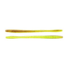   LIVETARGET 4.5" STRAIGHT TAIL WORM CBROWN / CHARTREUSE 114 MM   SINKING 10DB/CS