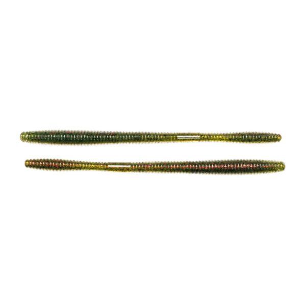 LIVETARGET 4.5" STRAIGHT TAIL WORM GREEN / RED 114 MM   SINKING 10DB/PCS