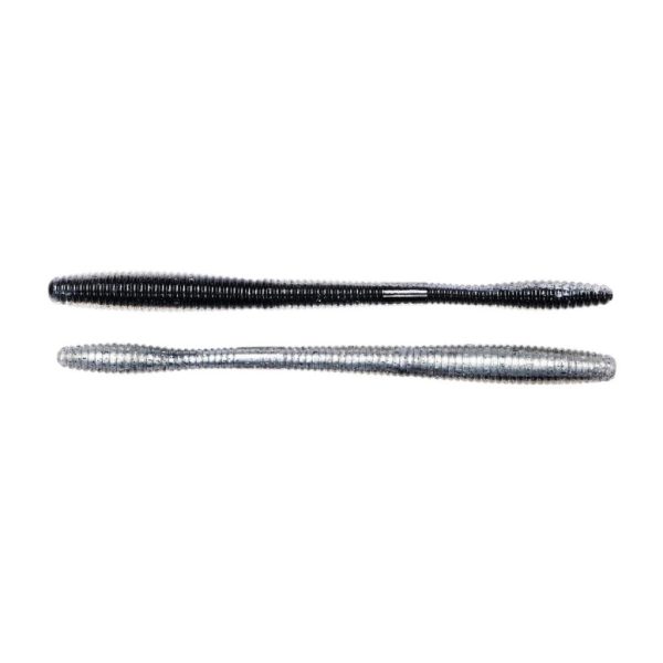 LIVETARGET 5.5" STRAIGHT TAIL WORM  BLACK / SILVER 140 MM  SINKING