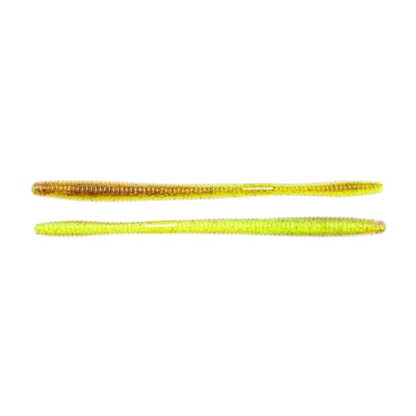 LIVETARGET 5.5" STRAIGHT TAIL WORM CHARTREUSE / BROWN 140 MM  SINKING