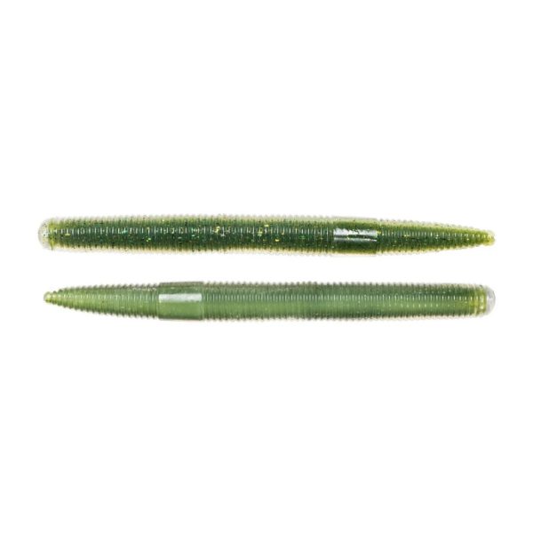 LIVETARGET 5" STICK WORM GREEN / CREAM 125 MM  SLOW SINKING
