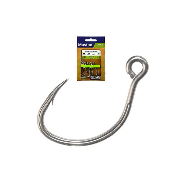MUSTAD RUTHLESS IN-LINE TITAN STEEL 2/0 5DB/CSOMAG