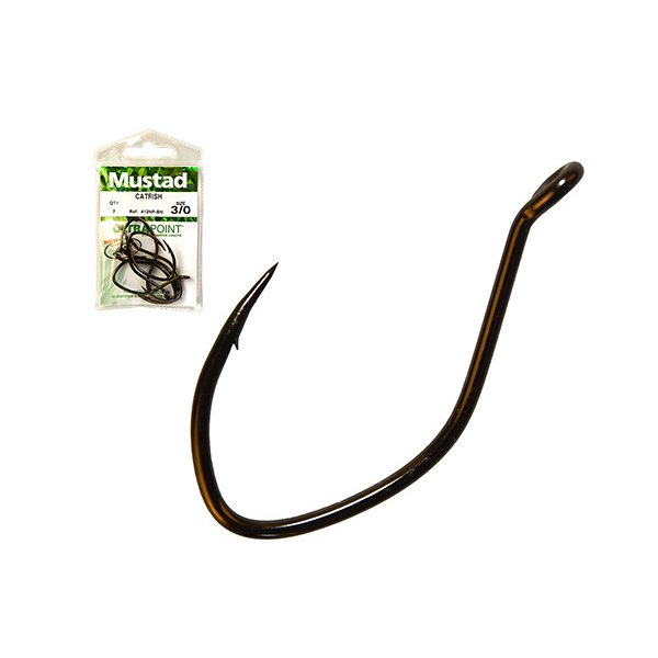 MUSTAD ULTRA NP SINGLE CATFISH, BLACK NICKEL 5/0 5DB/CSOMAG