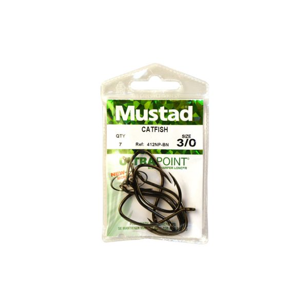 MUSTAD ULTRA NP SINGLE CATFISH, BLACK NICKEL 5/0 5DB/CSOMAG