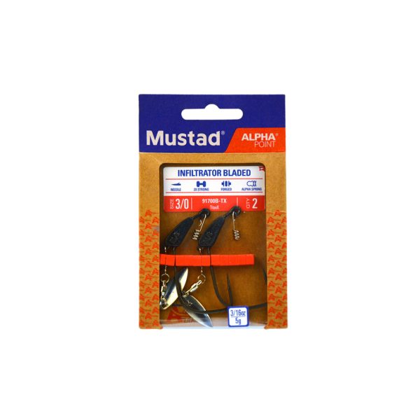 MUSTAD INFILTRATOR BLADE WEIGHTED, 10/0, 10G 2PCS/BAG