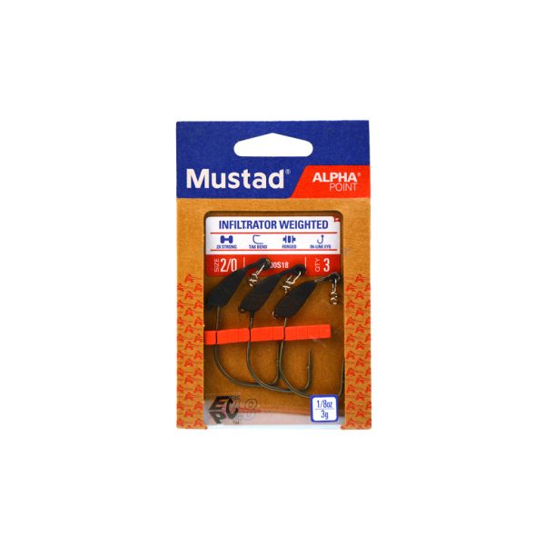 MUSTAD INFILTRATOR WEIGHTED, 6/0, 14G 2PCS/BAG