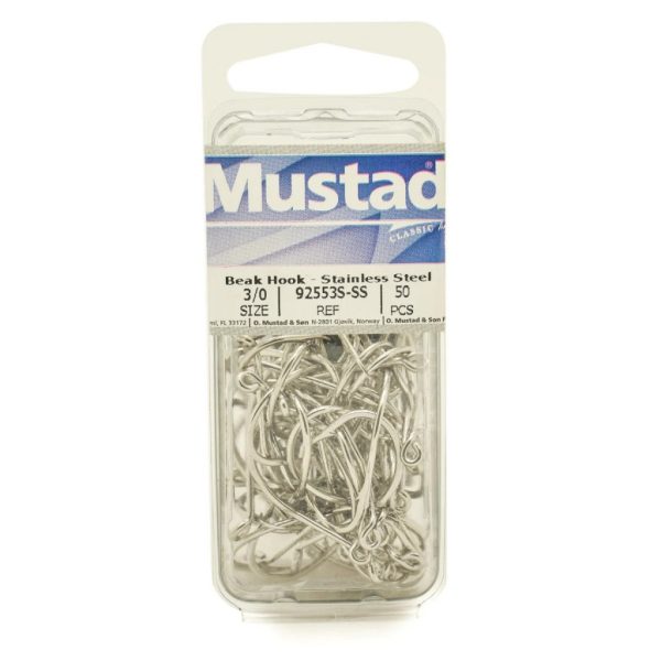 MUSTAD BEAK HOOKS STAINLESS STEEL 3/0 25DB/CSOMAG