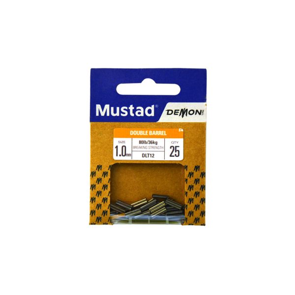 MUSTAD DOUBLE BARREL SLEEVE- BLACK 0.8MM BLACK NICKEL 25PCS/BAG