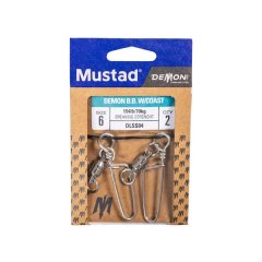 MUSTAD SS B.B SWIVEL W/ COASTLOCK SNAP 6 2DB/CSOMAG