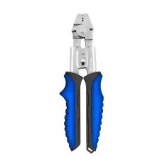   MUSTAD 10” CRIMPING TOOL, , 420 STAINLESS STEEL, FINE POLISH BLUE