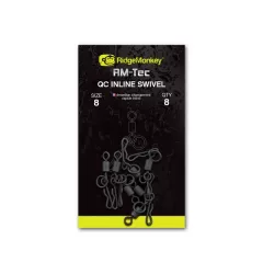   RIDGEMONKEY RM-TEC QUICK CHANGE INLINE SWIVEL SIZE8 GYORSKAPCSOS FORGÓ 8DB