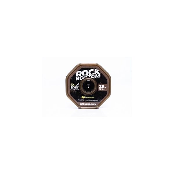 RIDGEMONKEY ROCK BOTTOM TUNGSTEN SOFT COATED HOOKLINK CAMO BROWN 25LB