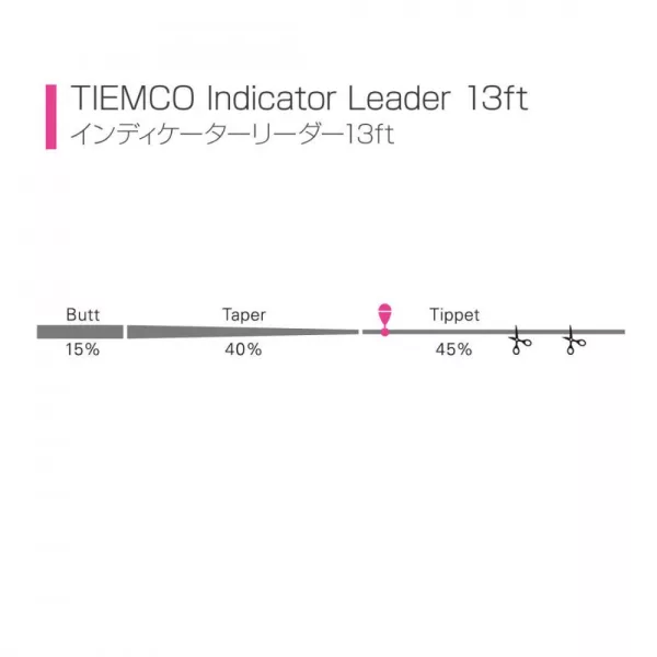 TIEMCO VÉKONYODÓ ELŐKE INDICATOR TAPERED LEADER 13ft 3X