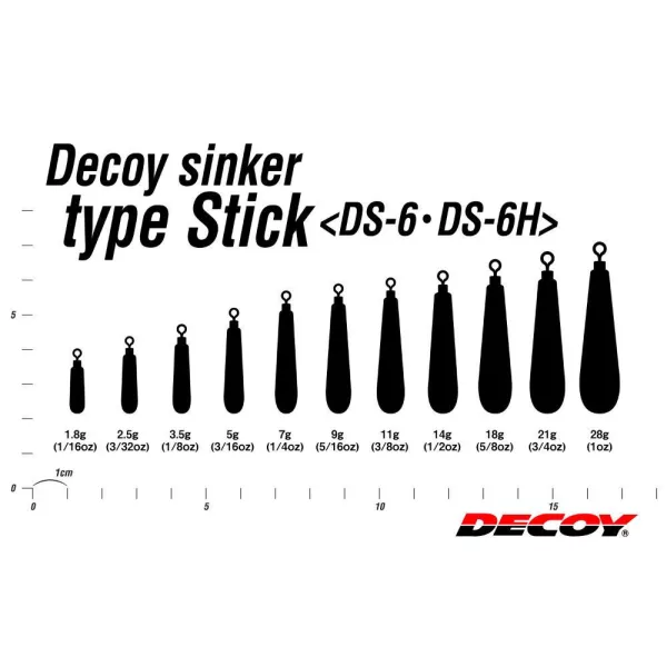 ÓLOM DECOY DS-6 SINKER TYPE STICK 14.0gr