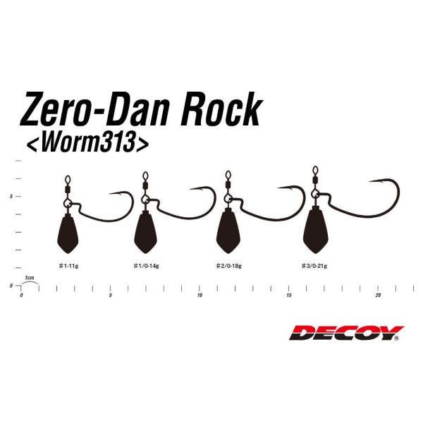 OFFSET HOROG SÚLYOZOTT DECOY WORM 313 ZERO-DAN ROCK #1 11gr